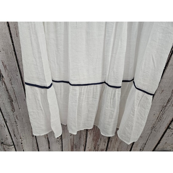 FIGUEROA FLOWER White Embroidered Tiered Dress Boho Festival Cottagecore Medium - Picture 12 of 12